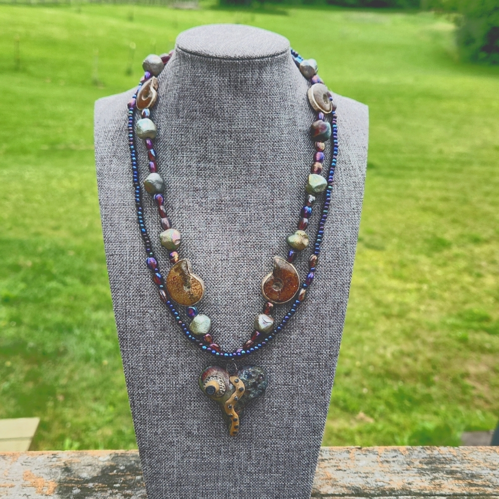Double strand Art to Wear necklace